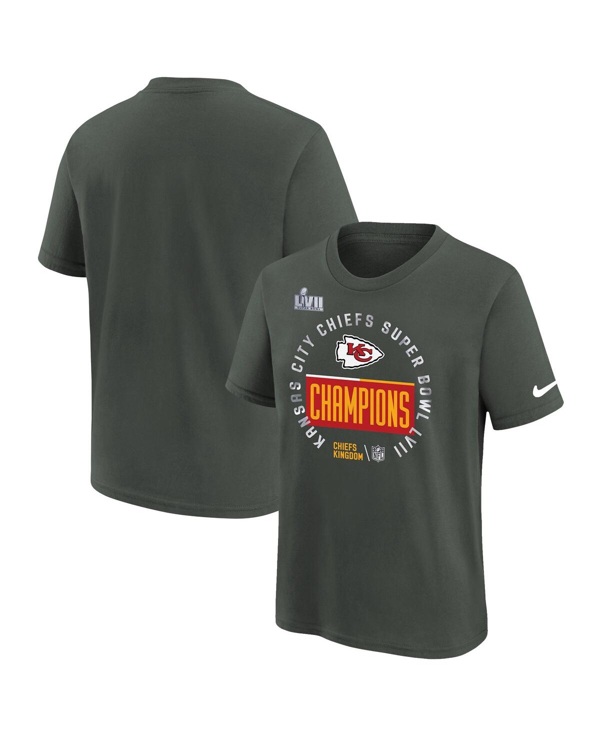 Nike Big Boys  Anthracite Kansas City Chiefs Super Bowl Lvii Champions Locker Room Trophy Collection  In Anthracite