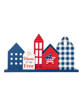 16" L Wooden Patriotic, Americana House Table Decor