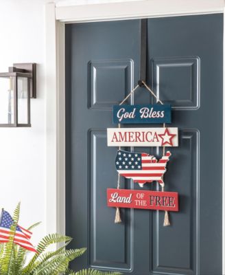 20.75" H Patriotic, Americana Word Sign Door Hanger