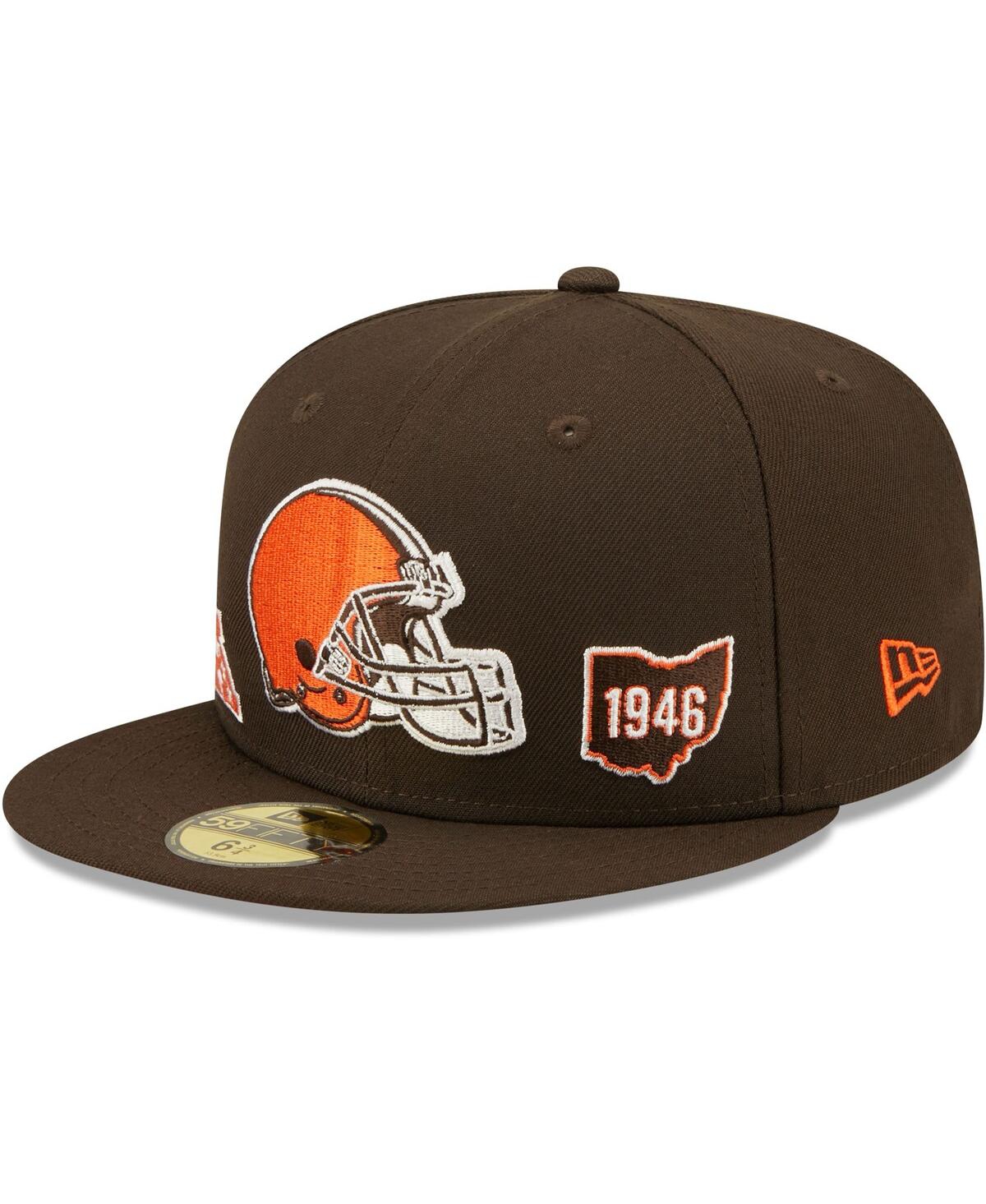 New Era Men's  Brown Cleveland Browns Identity 59fifty Fitted Hat