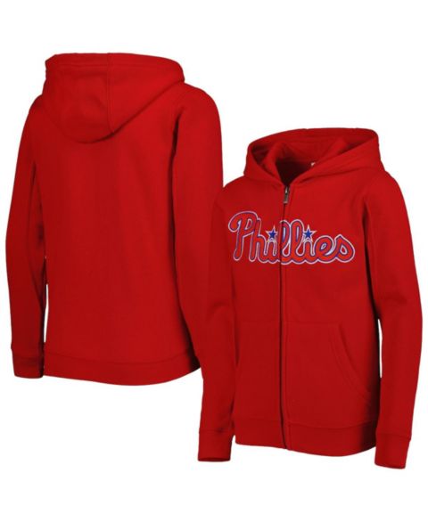 Худи Outerstuff Red Philadelphia Phillies Wordmark Full-Zip Fleece для мальчиков