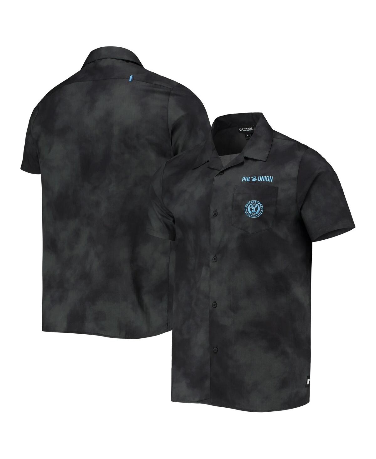 Shop The Wild Collective Men's  Black Philadelphia Union Abstract Cloud Button-up Shirt
