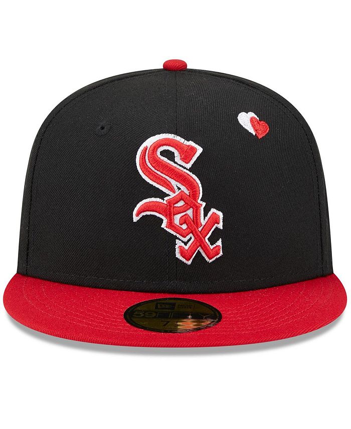 New Era Men's Black, Red Chicago White Sox Heart Eyes 59FIFTY Fitted