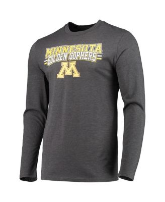 Men's Maroon, Heathered Charcoal Minnesota Golden Gophers Meter Long Sleeve T-shirt and Pants Sleep Set