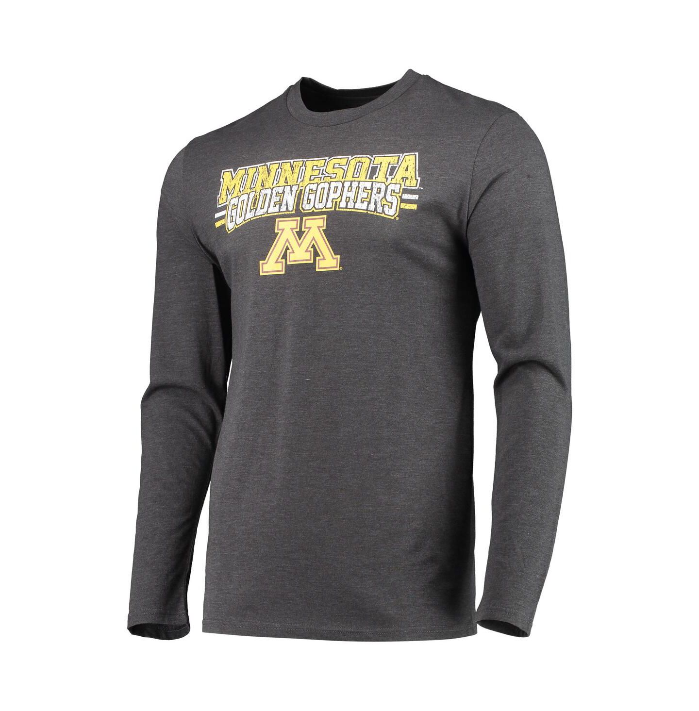 Мужская пижама Concepts Sport Minnesota Golden Gophers Meter, Maroon/Heathered Charcoal — фото 2