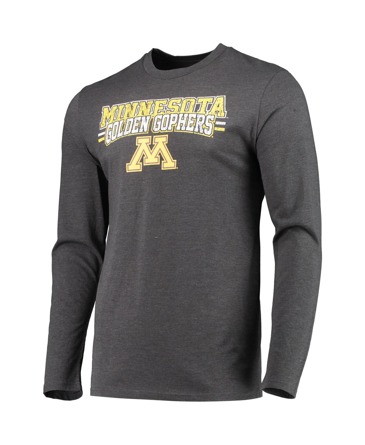 Concepts Sport Maroon/heathered Charcoal Minnesota Golden Gophers Meter Long Sleeve T-shirt & Pants In Maroon,heathered Charcoal