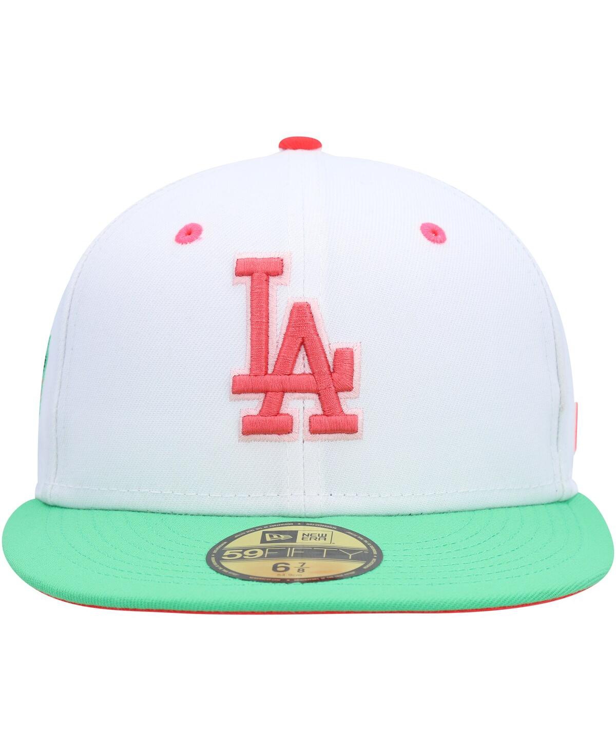 Shop New Era Men's  White, Green Los Angeles Dodgers Watermelon Lolli 59fifty Fitted Hat In White,green
