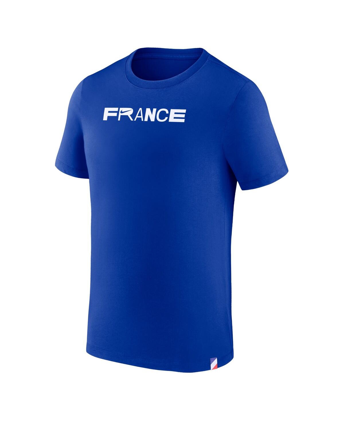 Shop Nike Men's  Blue France National Team Voice Team T-shirt