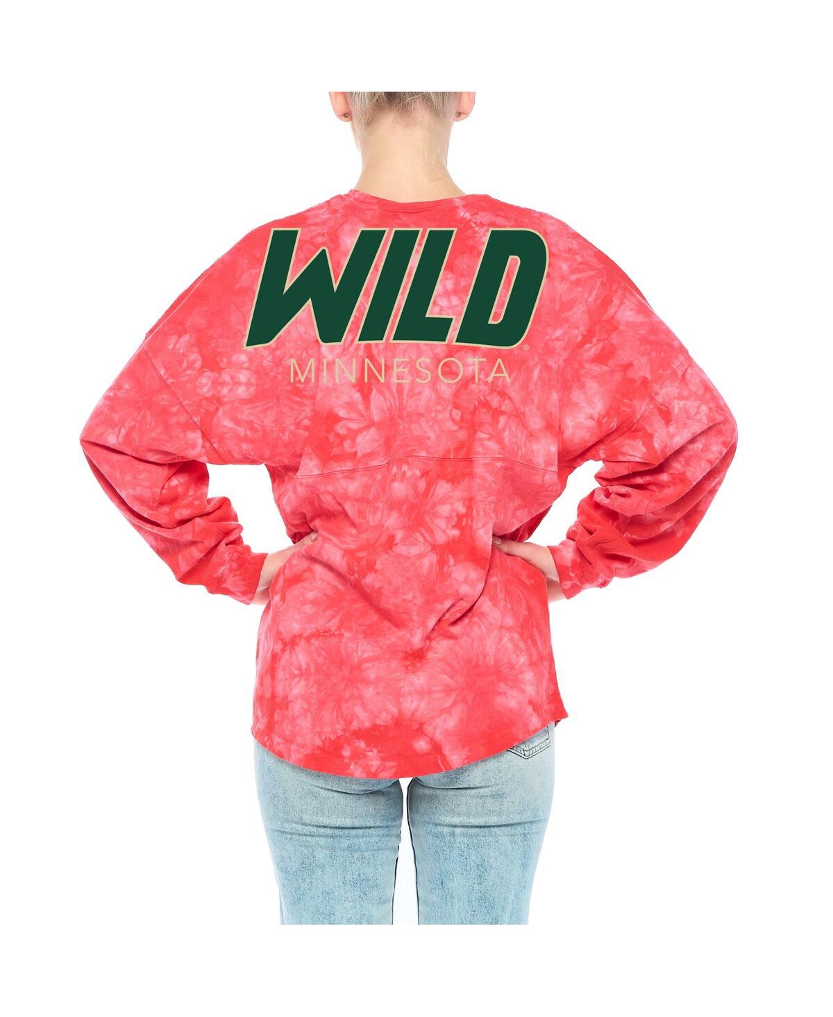Fanatics Branded Red Minnesota Wild Crystal-dye Long Sleeve T-shirt In Red