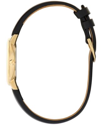 Women's Ultra Slim Bee Black Leather Watch 28mm