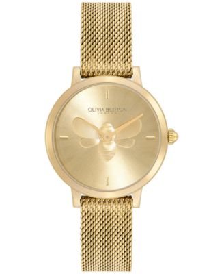 Olivia Burton Women s Ultra Slim Bee Gold Tone Steel Watch 28mm Macy s