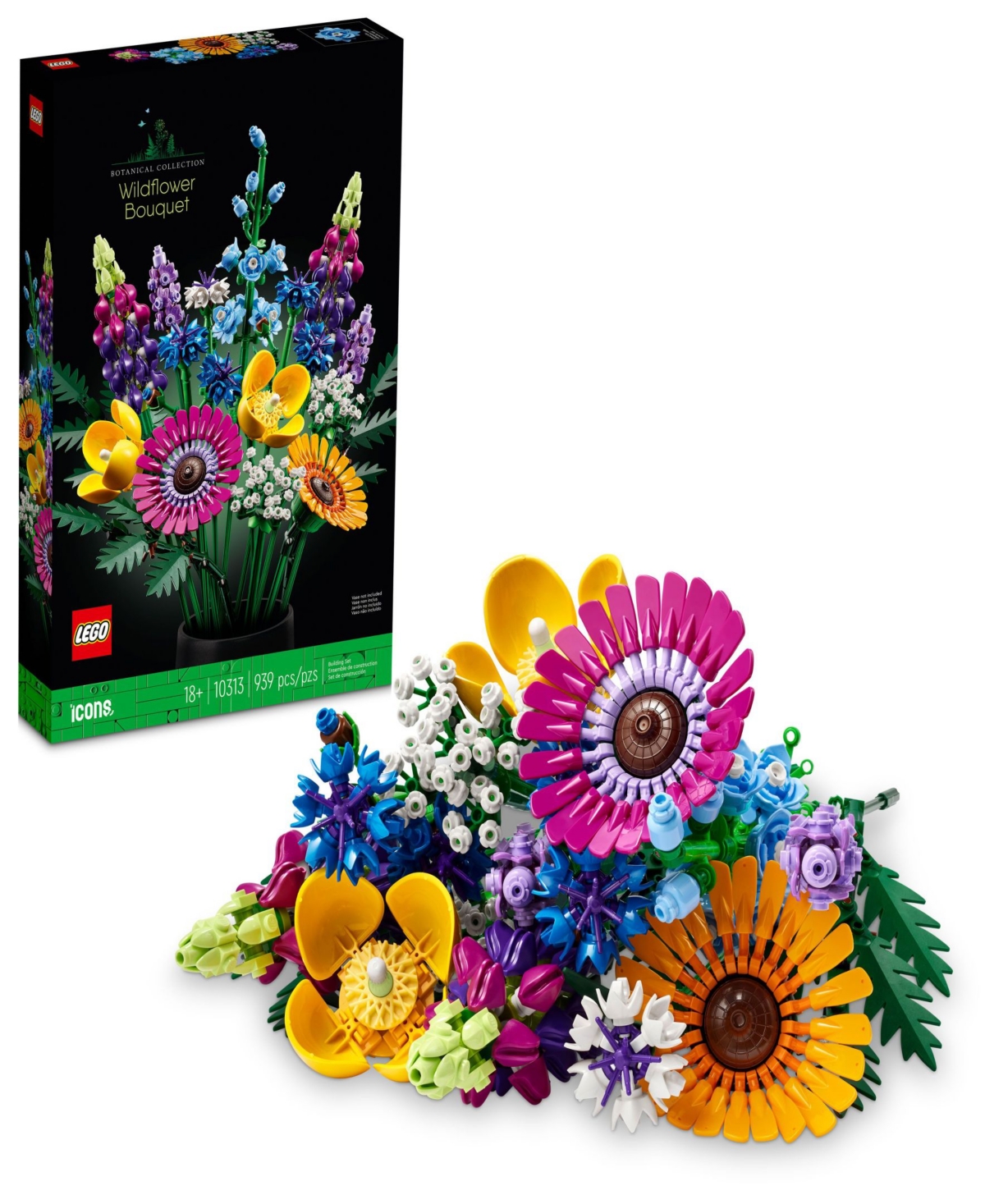 Lego Icons 10313 Wildflower Bouquet Adult Toy Floral Building Set In Multicolor
