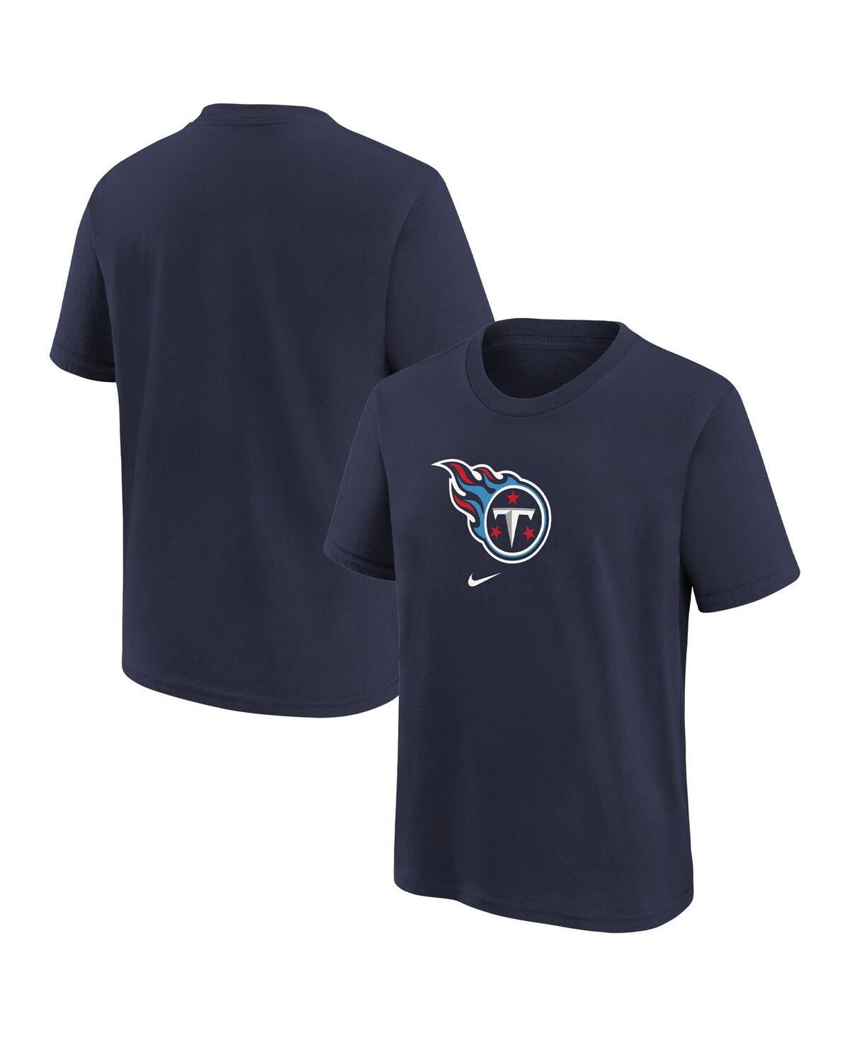 Nike Preschool Boys And Girls  Navy Tennessee Titans Team Wordmark T-shirt In Navy