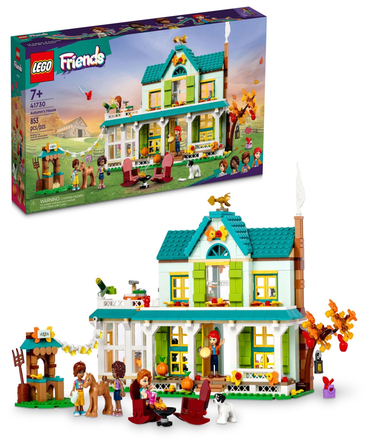 Lego Friends Autumn's House 41730 Toy Building Set With Autumn, Leo, Aliya, Mom And Pets Figures In Multicolor