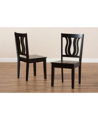 Fenton Modern and Contemporary Transitional 2-Piece Finished Wood Dining Chair Set