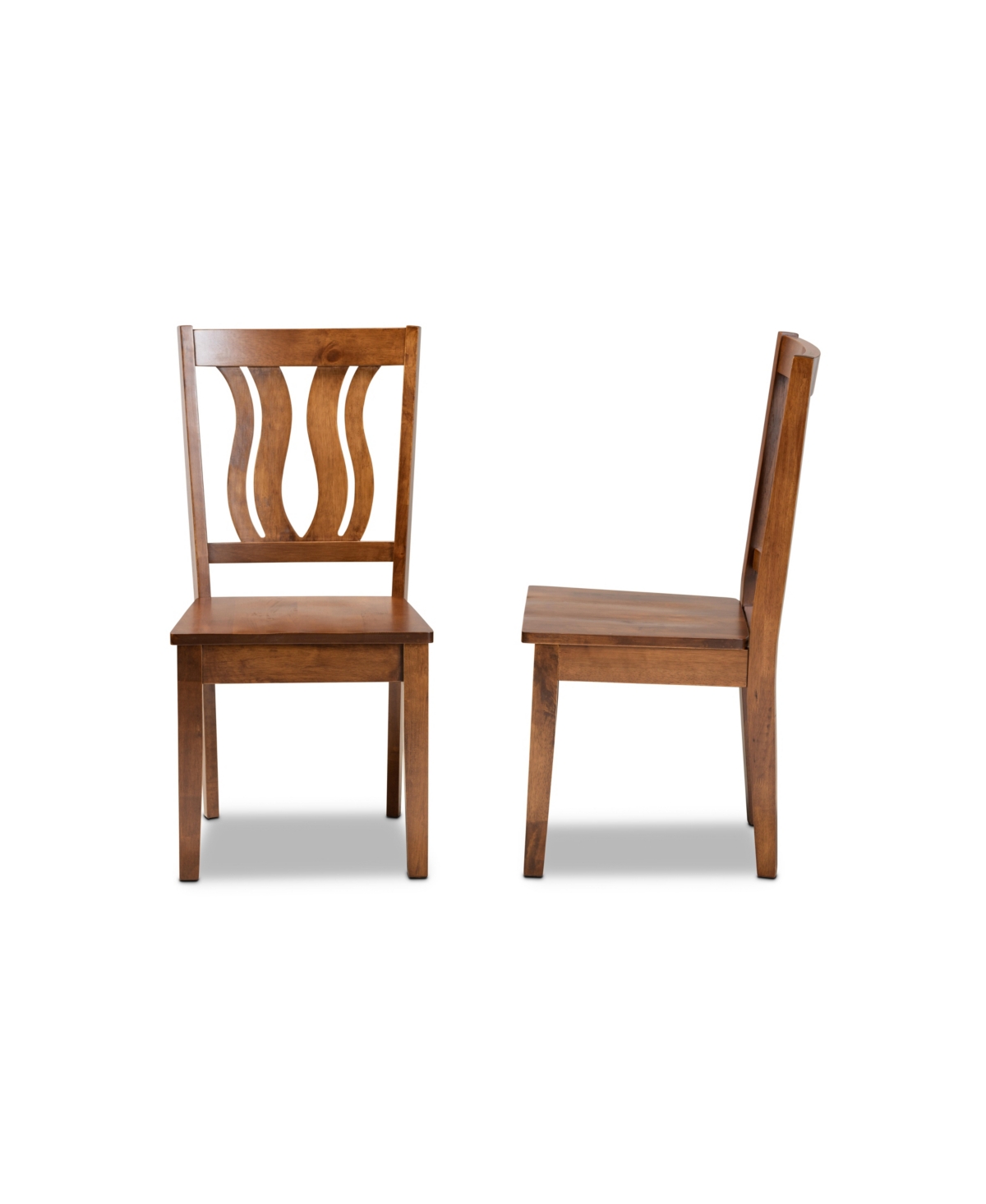 Shop Baxton Studio Fenton Modern And Contemporary Transitional 2-piece Finished Wood Dining Chair Set In Walnut Brown