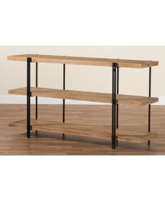 Tarah Modern 60" Rustic and Industrial Finished Wood and Finished Metal Console Table