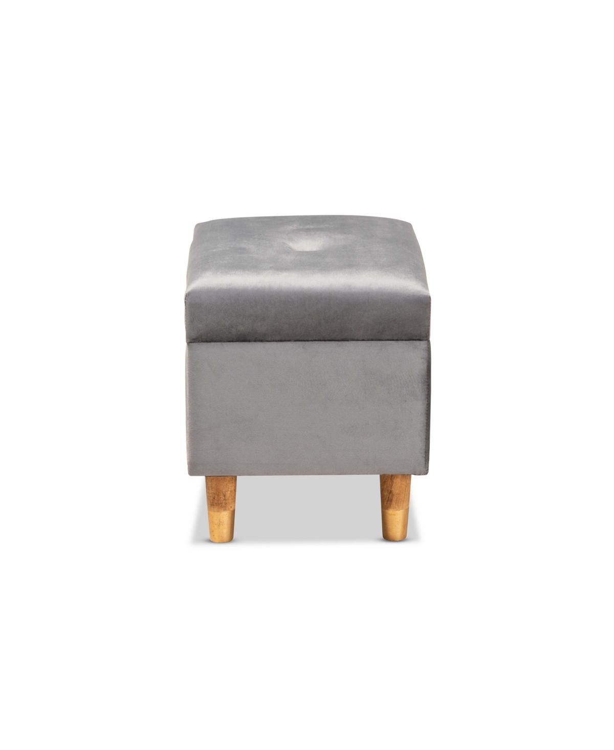 Baxton Studio Elias Modern and Contemporary Velvet Fabric Upholstered and Finished Wood Storage Ottoman