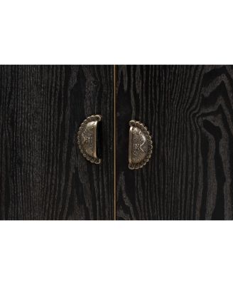 Denali Modern and Contemporary 41.7" Two-Tone and Finished Wood and Metal Storage Cabinet