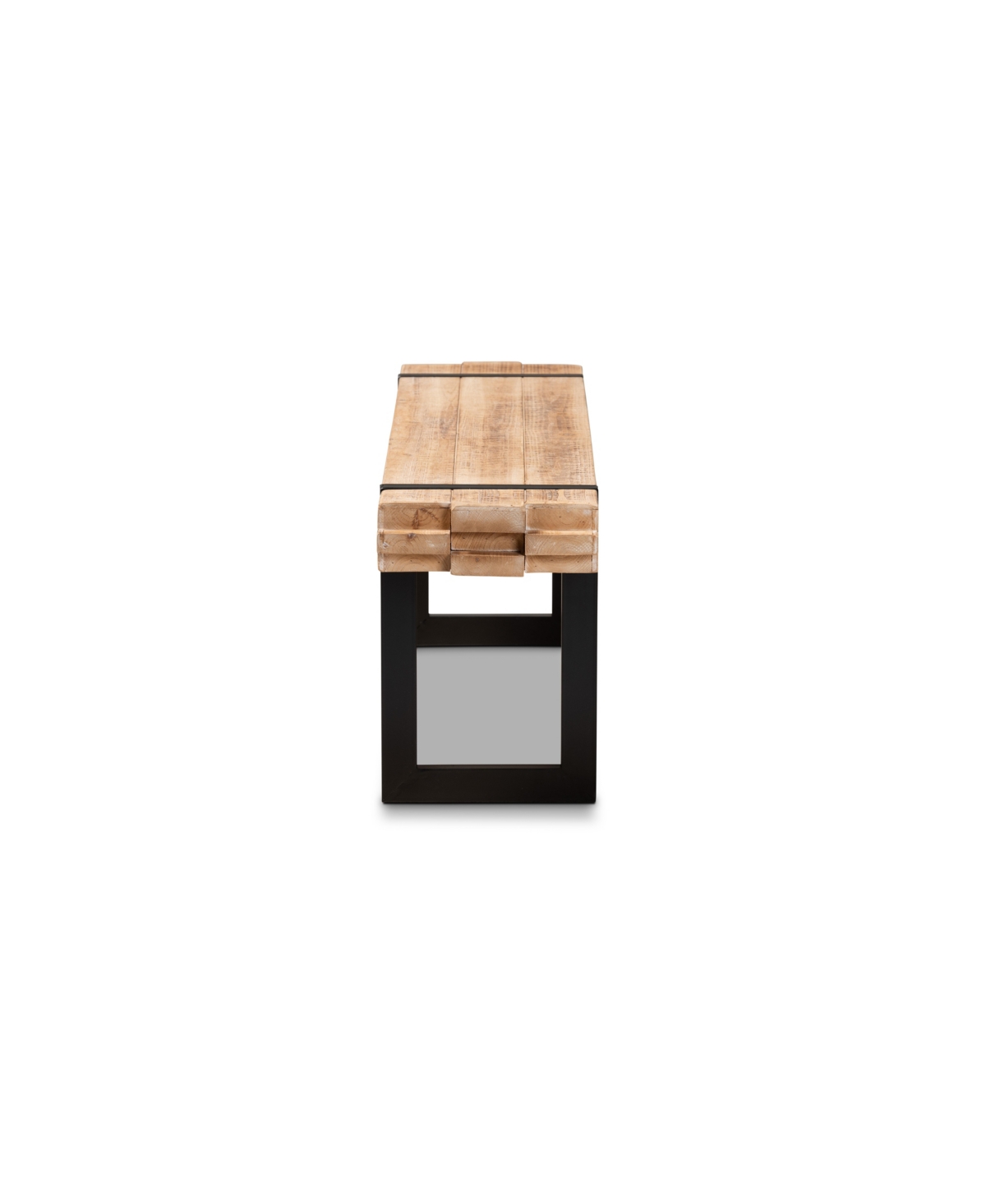Baxton Studio Henson Rustic And Industrial 47.2" Natural Finished Wood And Finished Metal Bench In Brown,black