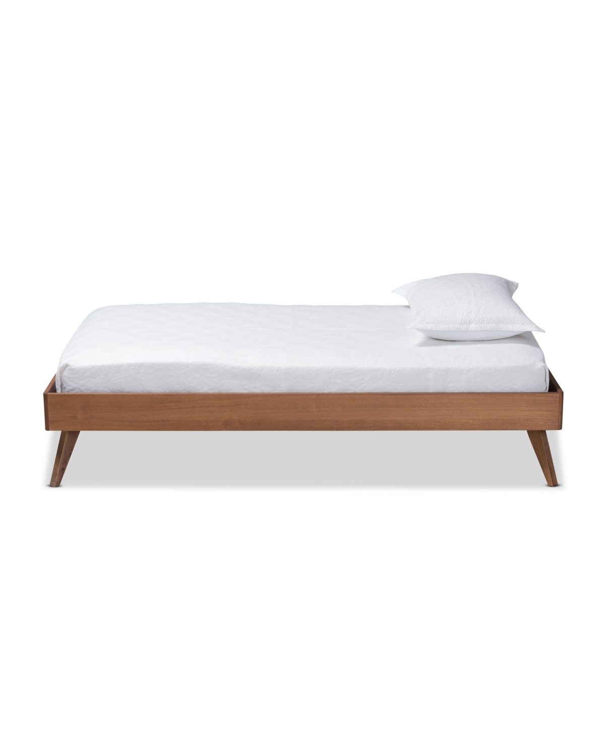 Baxton Studio Lissette Mid-century Modern Twin Size Finished Wood Platform Bed Frame In Ash Walnut