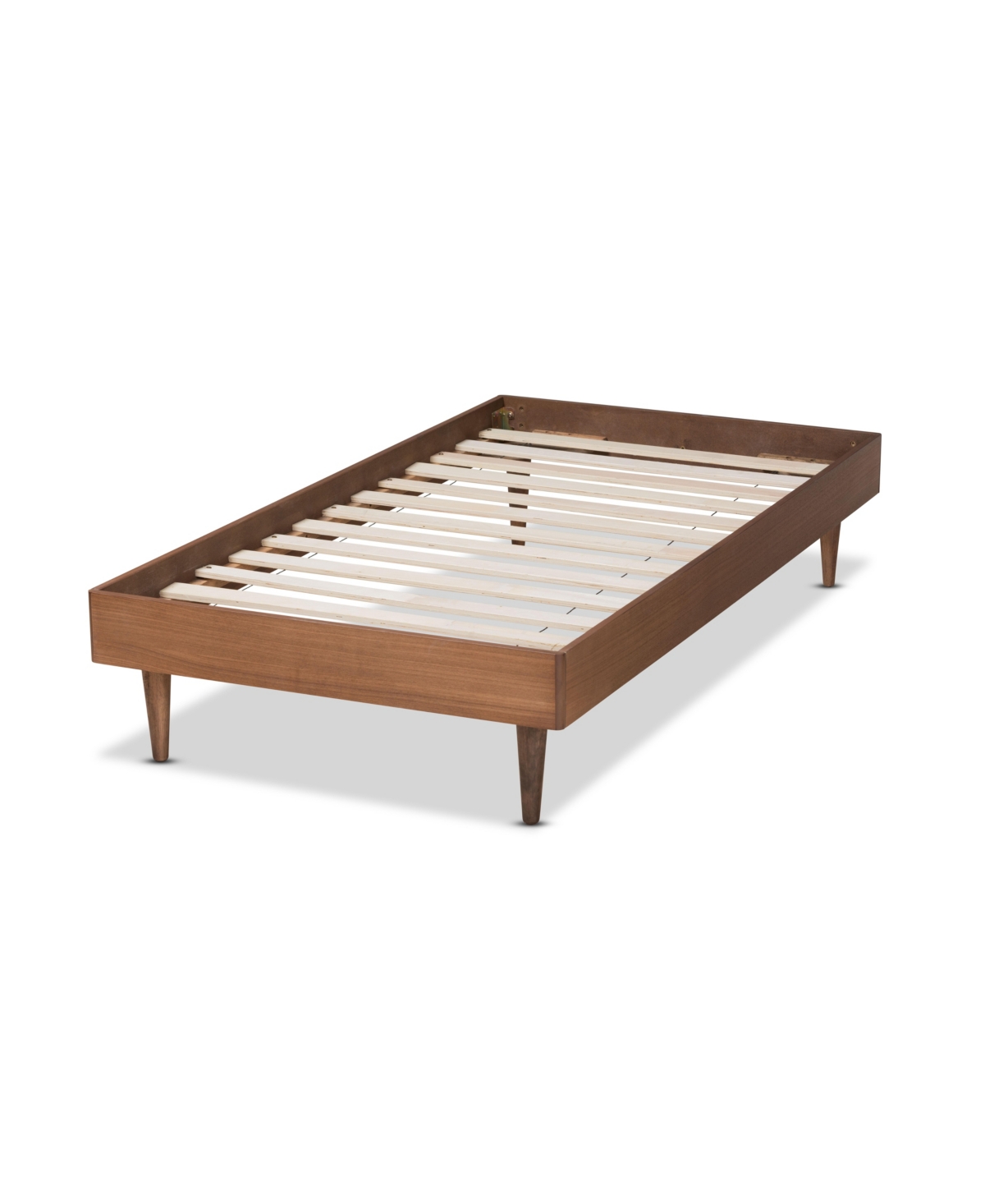 Baxton Studio Rina Mid-century Modern Twin Size Finished Wood Platform Bed Frame In Ash Walnut