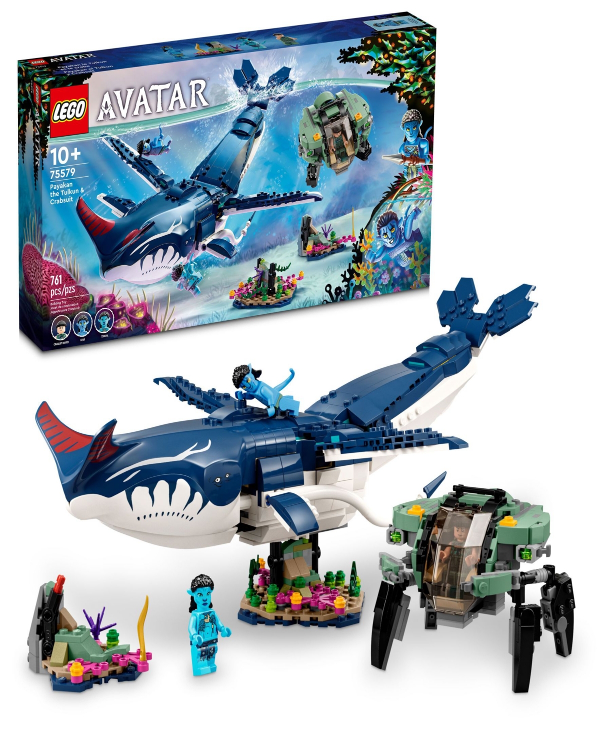 Lego Avatar 75579 Payakan The Tulkun & Crabsuit Toy Building Toy Set With Lo'ak, Tsireya And Crabsuit Dri In Multicolor