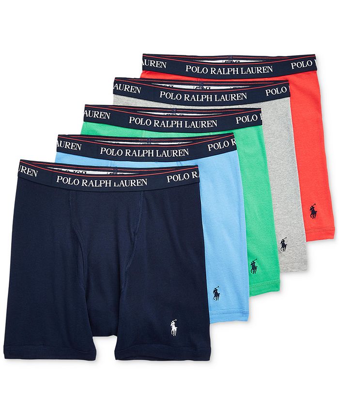 Polo Lauren Men's 5-Pack Cotton Boxer Briefs - Macy's
