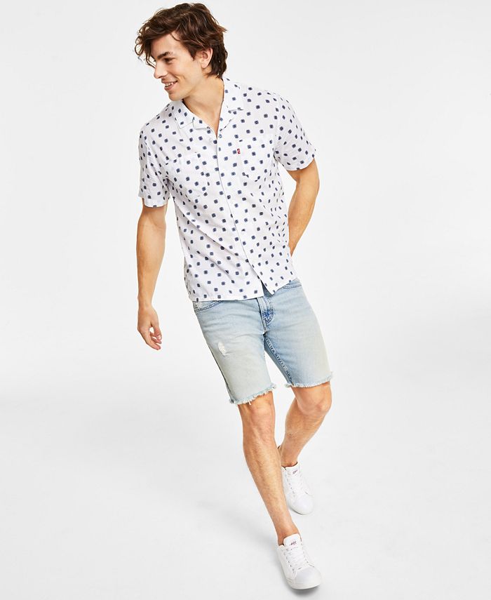 Levi's Men's Classic Relaxed-Fit Button-Down Camp & Slim-Fit Flex Denim Shorts - Macy's