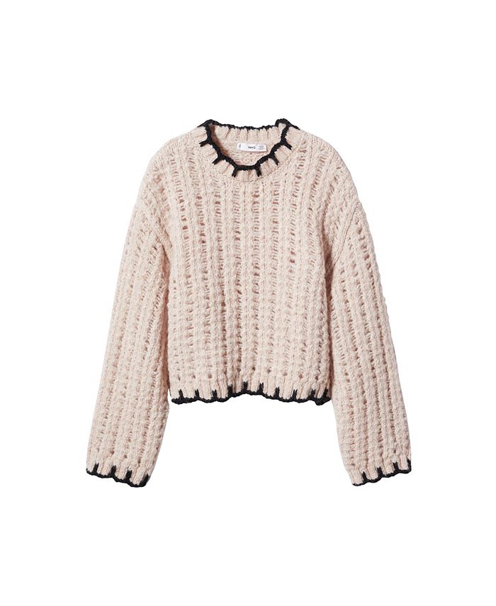 MANGO Women's Openwork Knit Sweater Macy's