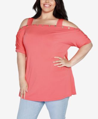 Plus Size Cold Shoulder Top