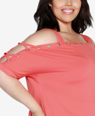 Plus Size Cold Shoulder Top