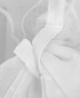 Allerton Embroidered Trellis Semi-Sheer Rod Pocket Window Tie-up Shade