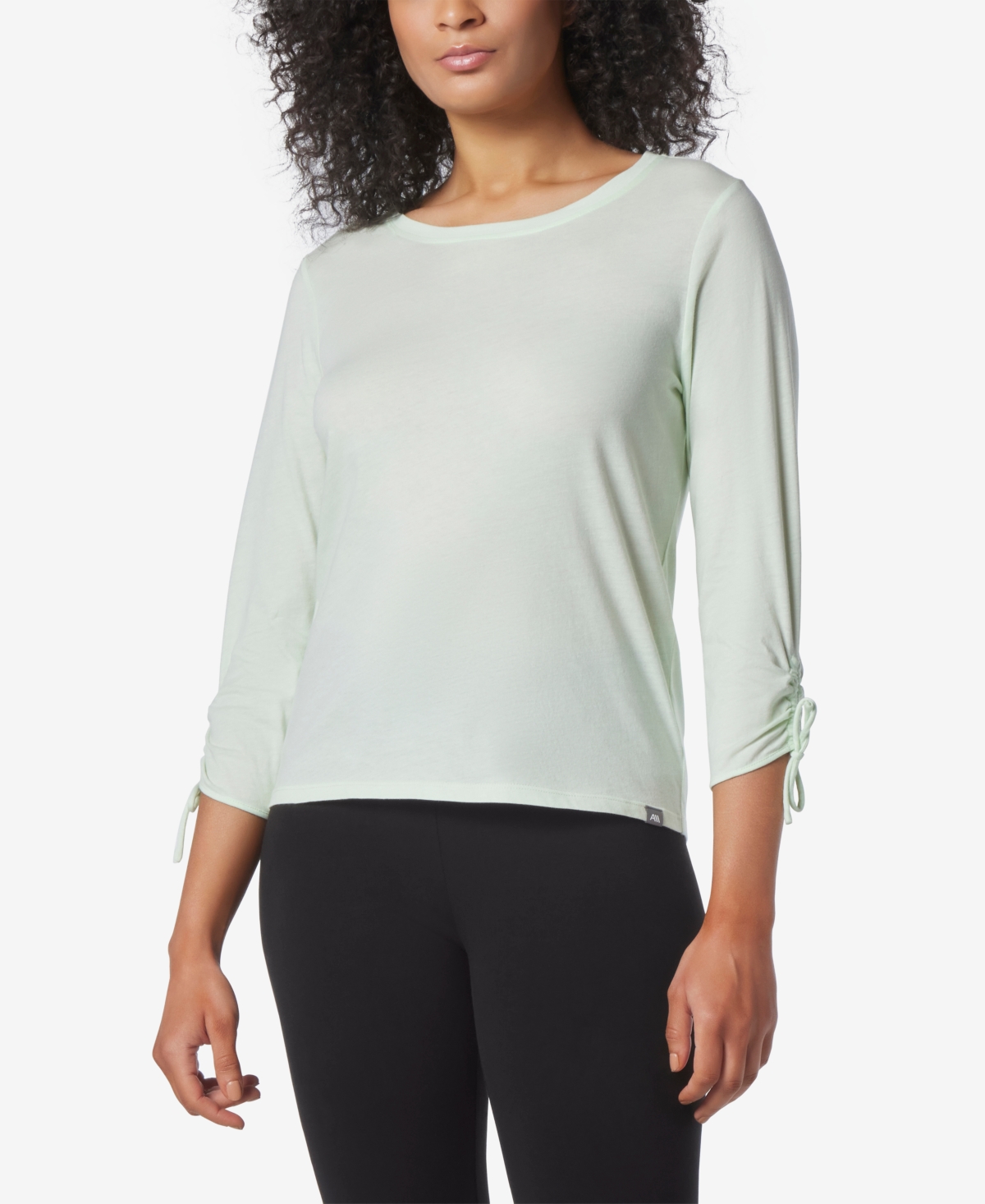 MARC NEW YORK ANDREW MARC SPORT WOMEN'S 3/4 SLEEVE T-SHIRT WITH CINCHED SLEEVE