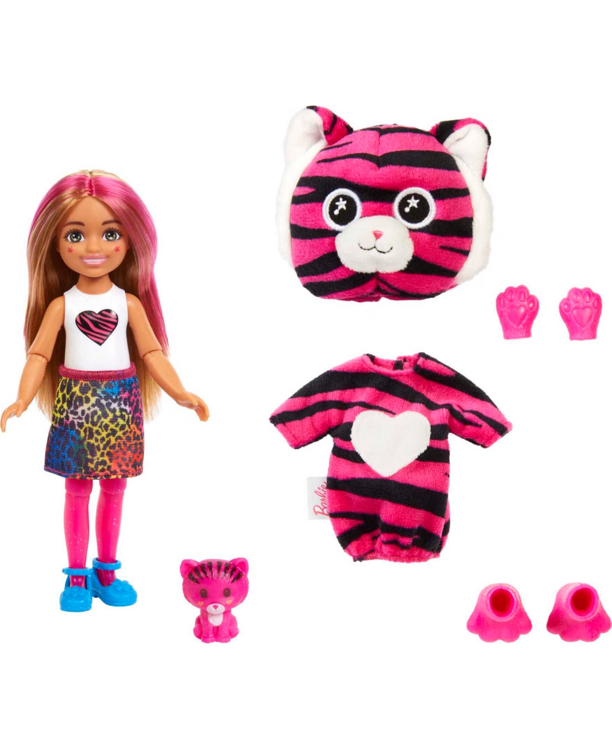 Barbie Kids' Cutie Reveal Jungle Series Chelsea Tiger Doll In Multi-color