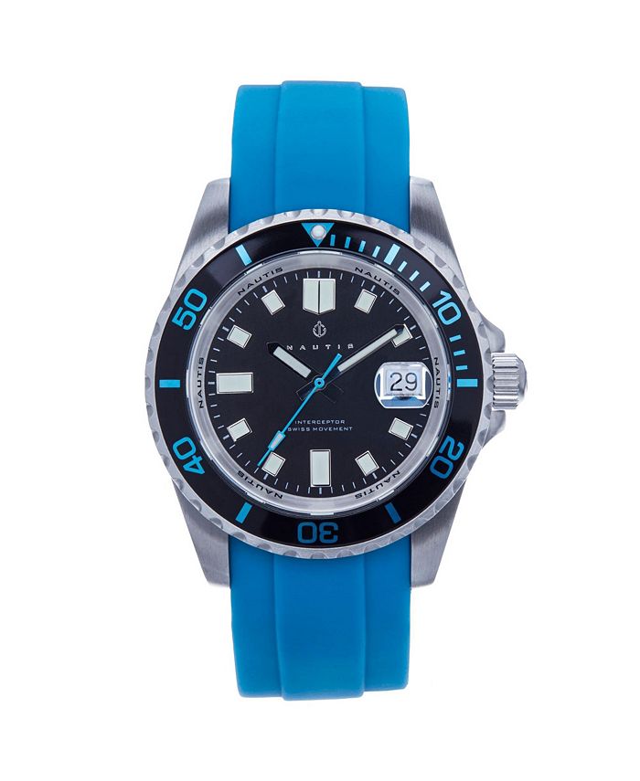 Nautis Men Interceptor Rubber Watch Light Blue 43mm Macy s