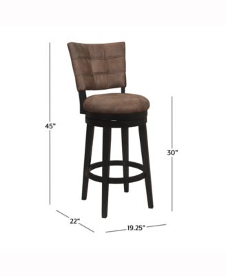 45" Wood and Upholstered Kaede Furniture Bar Height Swivel Stool