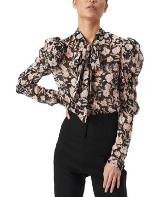 Bardot - Women's Amielie Floral-Print Puff-Sleeve Blouse
