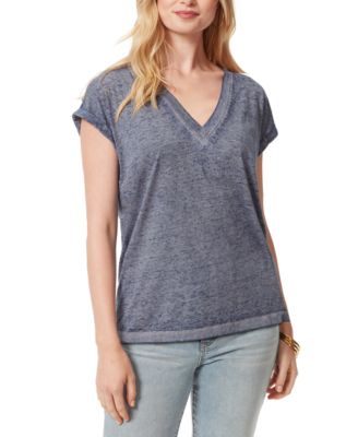 Jessica Simpson - Women's Amory Slit-Shoulder V-Neck Tee