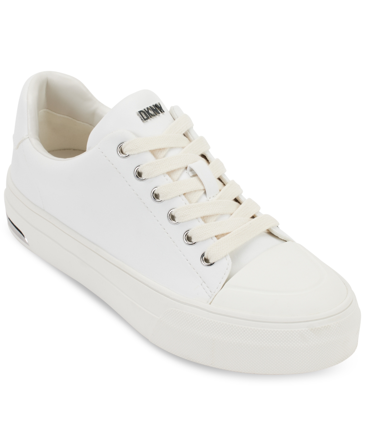 Dkny Women's York Lace-up Low-top Sneakers In Bright White