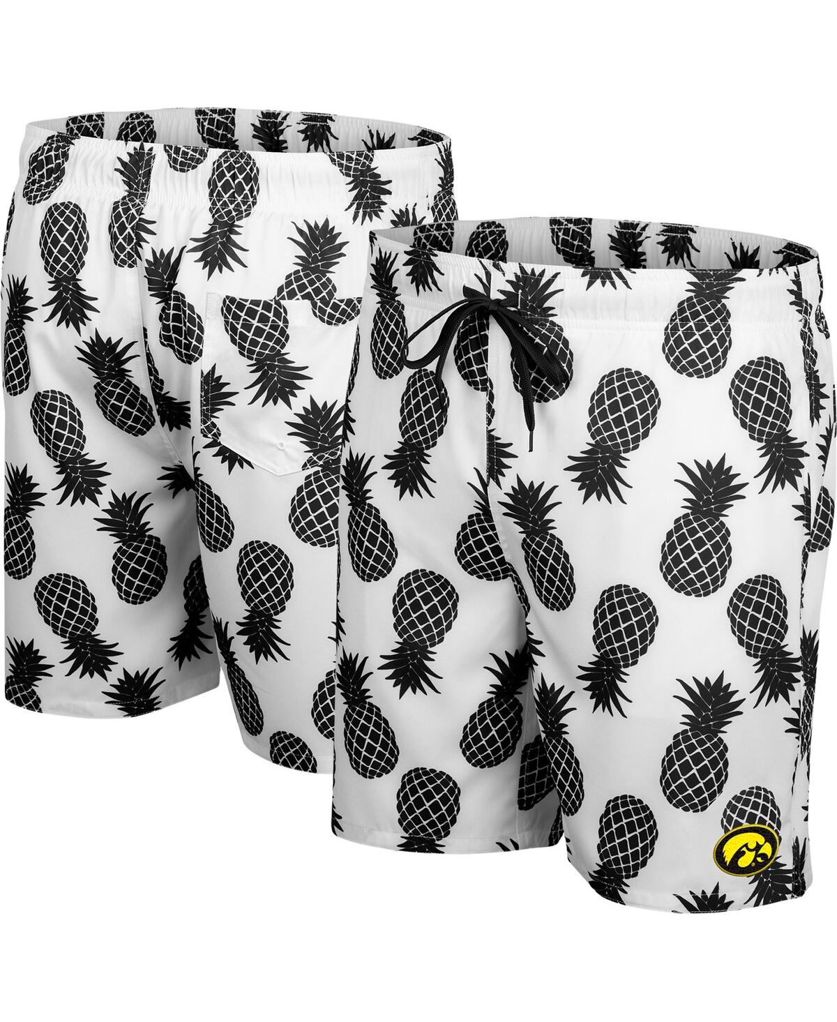 Shop Colosseum Men's  White Iowa Hawkeyes Pineapples Swim Shorts