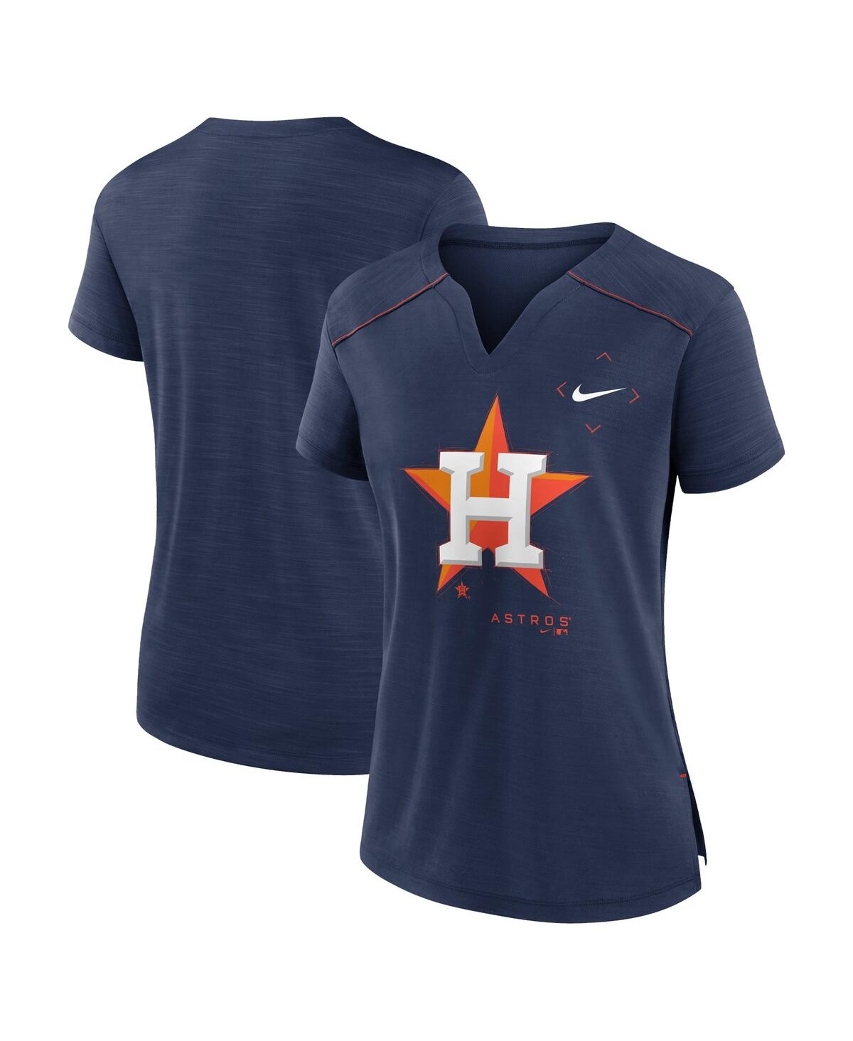 Nike Women's  Navy Houston Astros Pure Pride Boxy Performance Notch Neck T-shirt In Navy