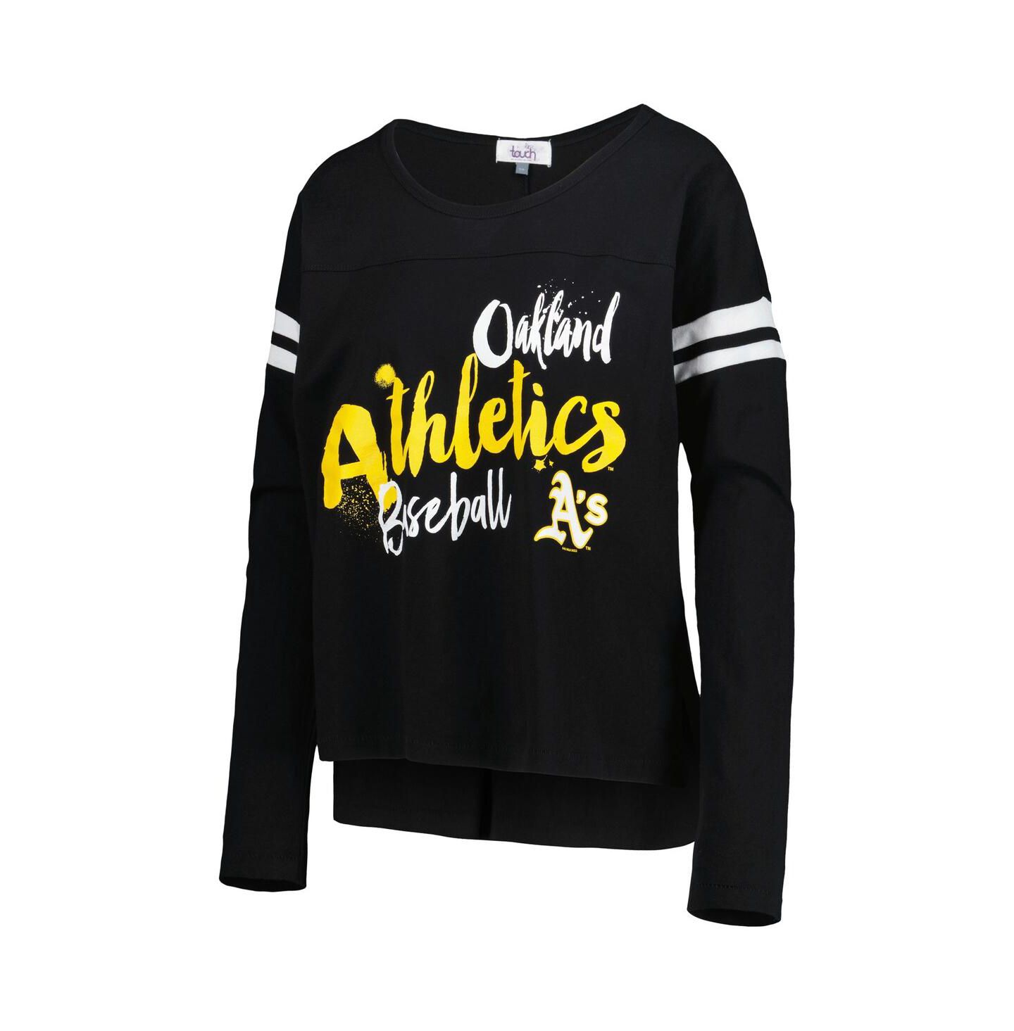 Женская футболка Touch Black Oakland Athletics Free Agent Long Sleeve — фото 3