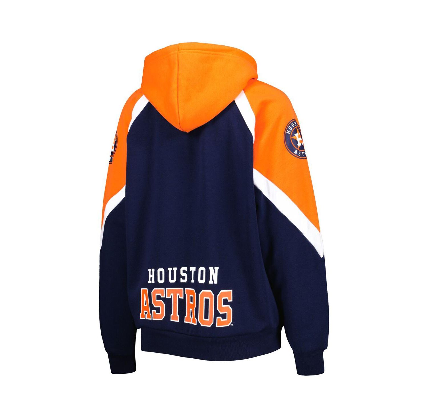 Women's Navy, Orange Houston Astros Hail Mary Full-Zip Hoodie