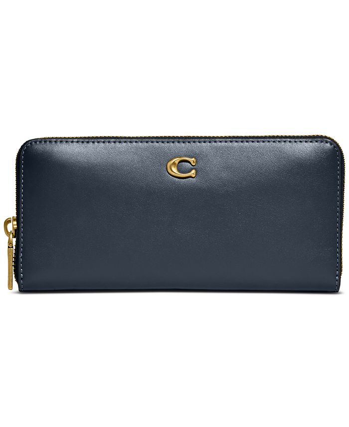 Coach accordion zip wallet in polished pebble leather + FREE