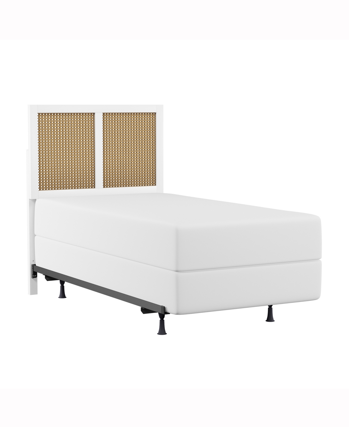 Hillsdale 50" Wood And Cane Panel Serena Furniture Twin Headboard With Frame In White
