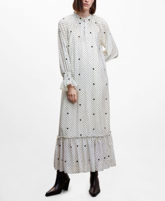 MANGO Women's Ruffles Polka-Dot Dress - Macy's