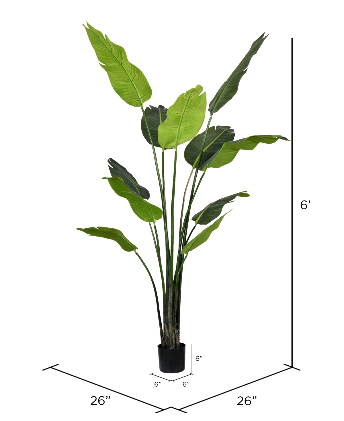 Vickerman 6' Artificial Potted Travellers Palm Tree In Green