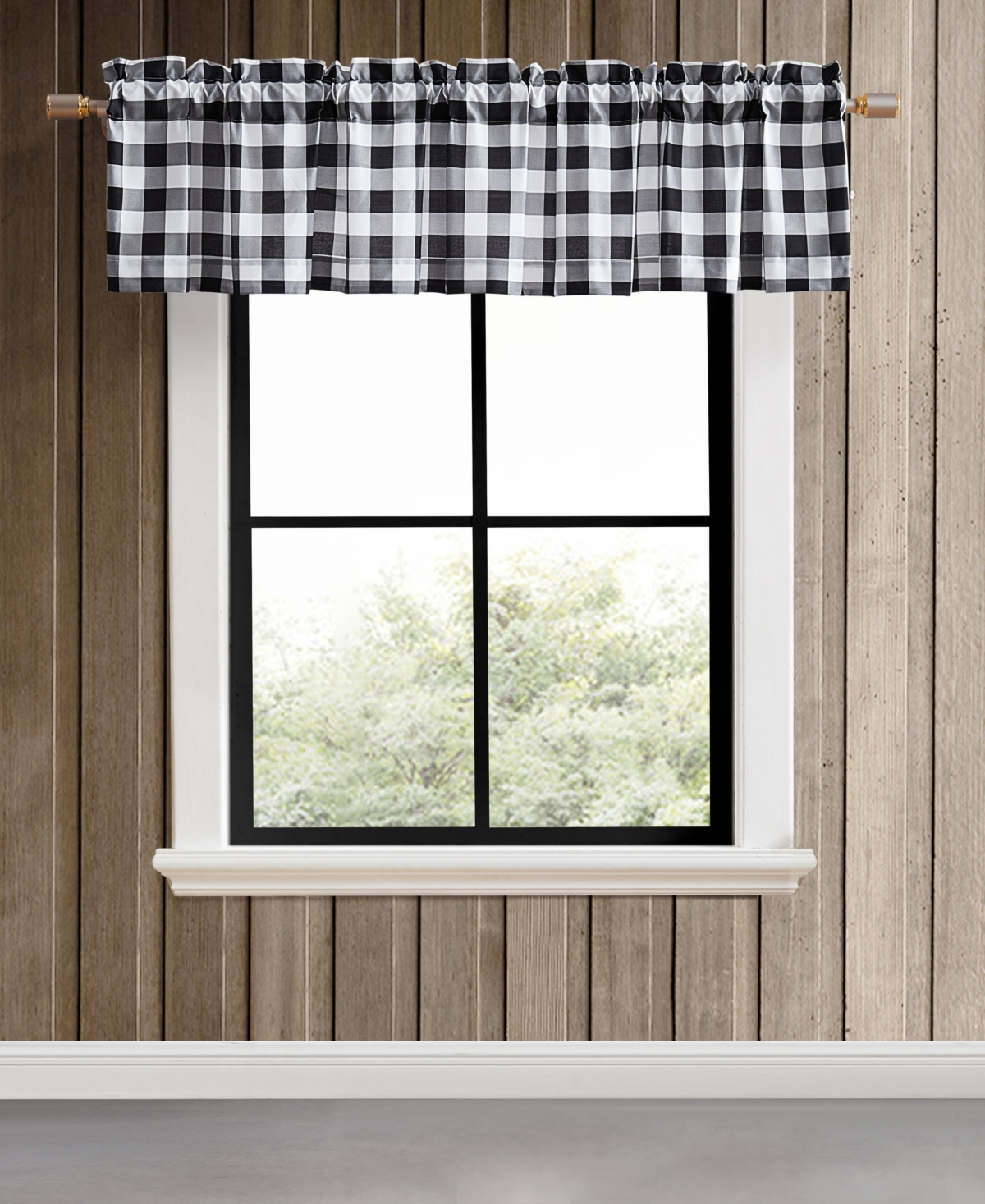 Pole Top Valance, 15"x 86" - Mountain Plaid Red