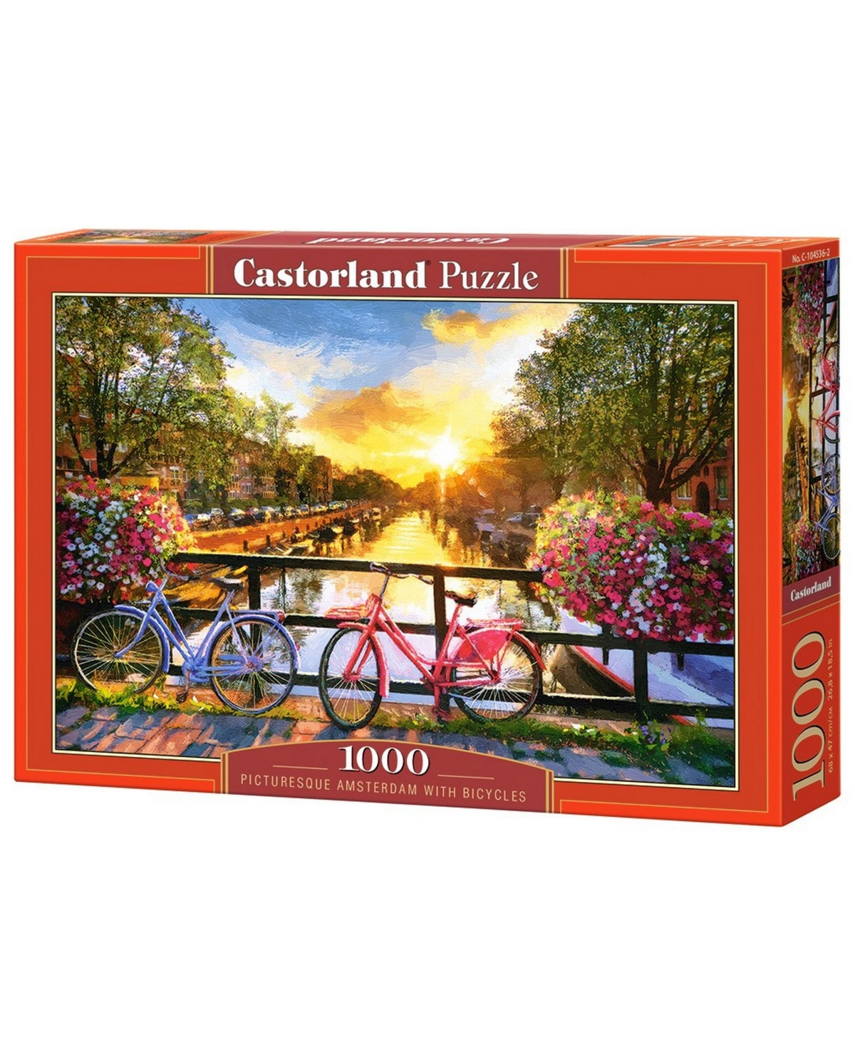 Castorland Picturesque Amsterdam With Bicycles Jigsaw Puzzle Set, 1000 Piece In Multicolor